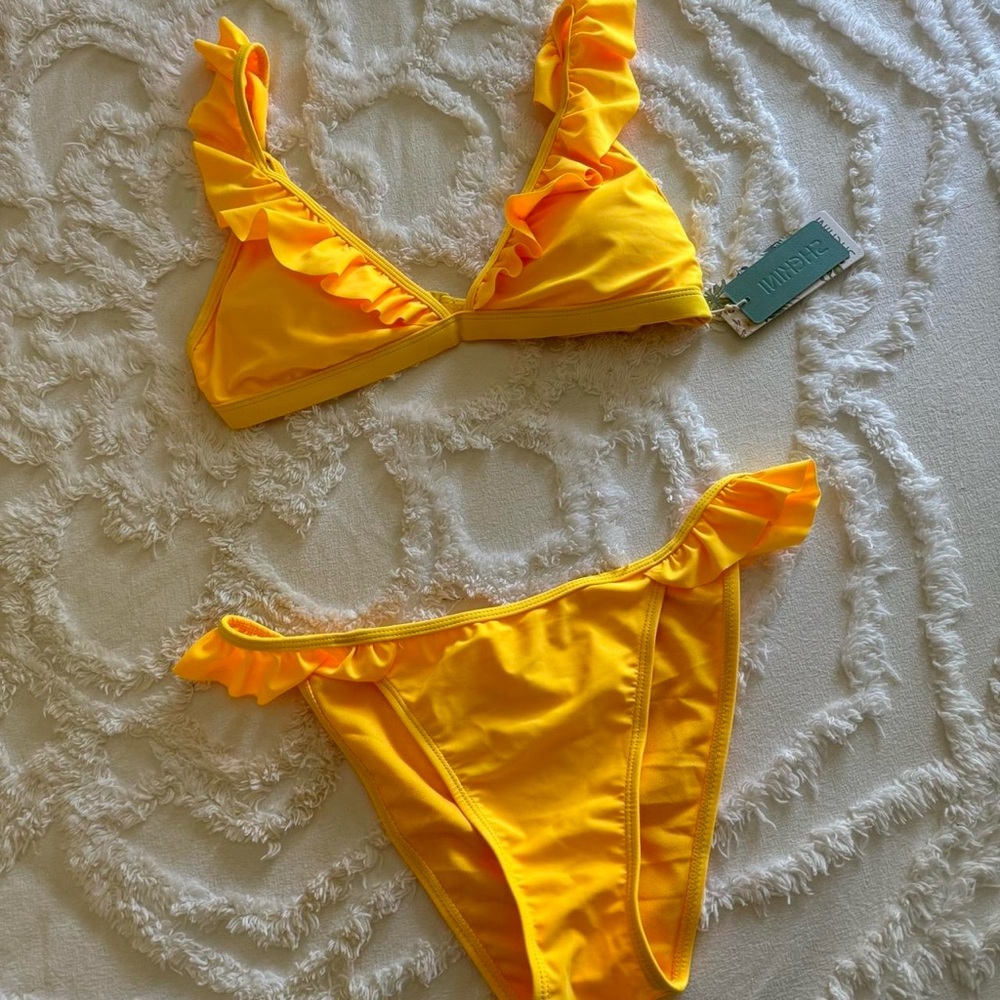 Yellow Ruffle Bikini Set